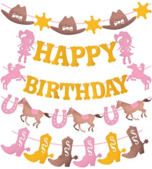 Cowgirl Theme Birthday Party Supplies for Girls Banners, Western Cowgirl Theme Birthday Banners, Cowgirl Birthday Party Supplies Favors, Boots Horses Horseshoes Garland for Kids, Amazing Unisex Party Cowgirl Theme Birthday Party Supplies for Girls Banners, Western Cowgirl Theme Birthday Banners, Cowgirl Birthday Party Supplies Favors, Boots Horses Horseshoes Garland for Kids, Amazing Unisex Party