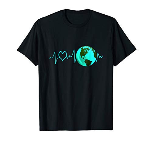 Earth Day Heartbeat Recycling Climate Change Activism Gift T-Shirt