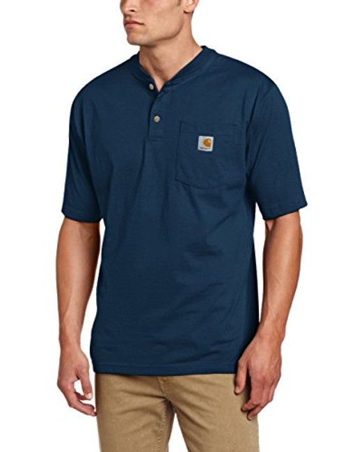 Carhartt Men's Workwear Pocket Henley Shirt, Navy, 2X-Large