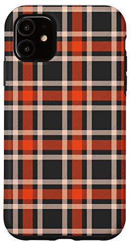 iPhone 11 Black Orange Plaid - Pumpkin Fall Autumn Halloween Theme Case