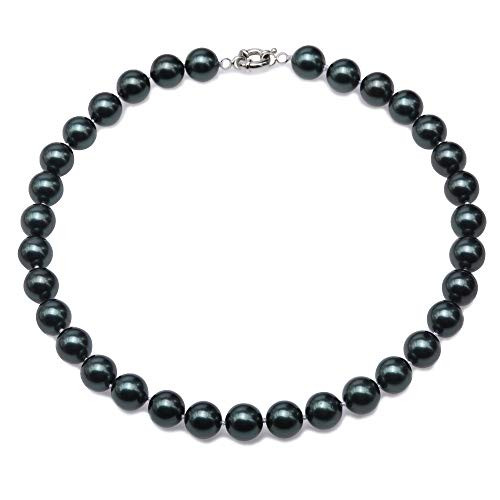 JYX Pearl Peacock Green Shell Pearl Necklace 12mm Round South Sea Shell Beads Jewelry for Women 18" JYX Pearl Peacock Green Shell Pearl Necklace 12mm Round South Sea Shell Beads Jewelry for Women 18"