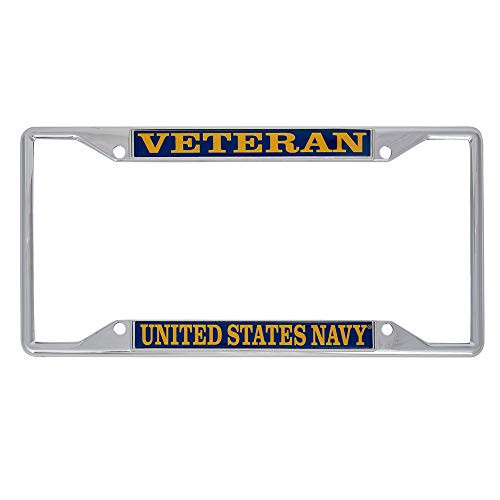 US Navy Veteran License Plate Frame for Front Back of Car Officially Licensed United States
