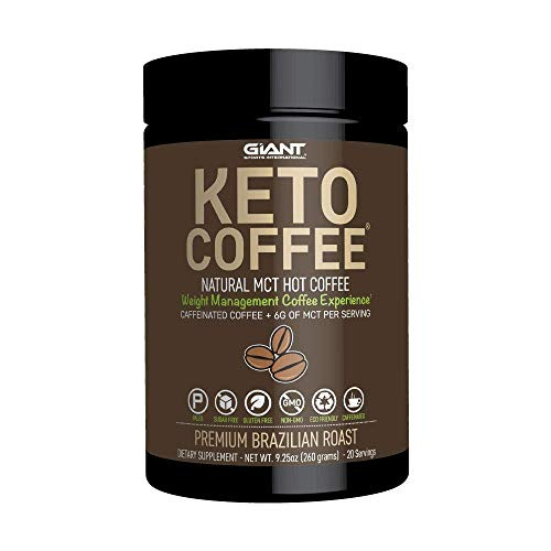 Keto Coffee  Keto-Friendly Instant Fat Coffee Drink with MCTs for Ketogenic Diet- Boost Ketone Production and Energy, Caffeinated 20 Servings