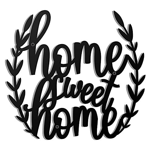 Home Sweet Home Sign Metal Wall Sign Metal Cutout Word Wall Sign 3D Modern Farmhouse Style Wall Sign Metal Wall Art Sign for Home Bedroom Living Room Kitchen Decor, 16 x 15 Inch