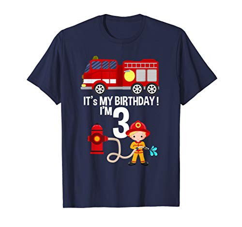 It's my birthday Fire Truck Fireman 3 Birthday Boy T-Shirt It's my birthday Fire Truck Fireman 3 Birthday Boy T-Shirt