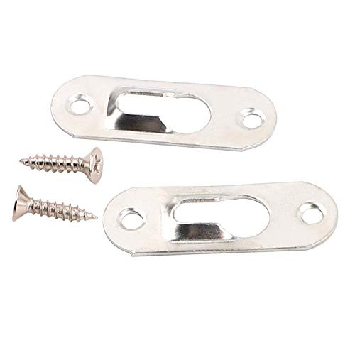 Azure Zone, 20 Pcs Metal Keyhole Hanger Picture Frame Mirror Keyhole Shelf Brackets Hangers Cabinet Hanging Fasteners Hardware Flush Wall with Mount Hardware Screws