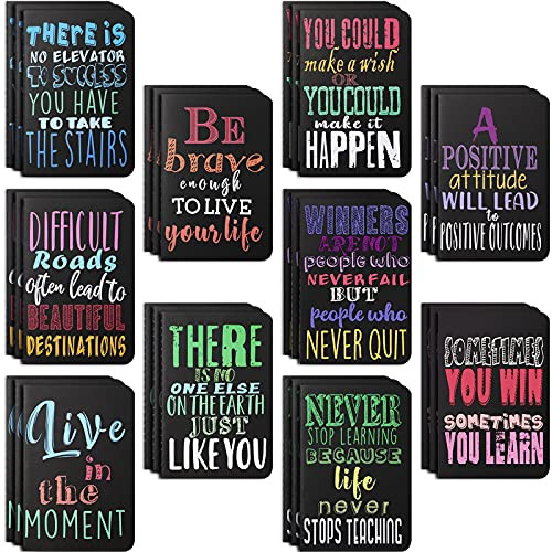 Inspirational Notepads Mini Motivational Journal Notebook Small Pocket Notepads for School Office Home Travel Gift Supplies, 10 Styles -30 Pieces-