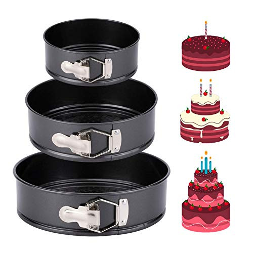 Ladsen Non-stick Springform Pan, Cheesecake Pan, Cake Pans sets for Baking, Leakproof Baking set - Removable Bottom, 3pcs -4", 7", 9"-