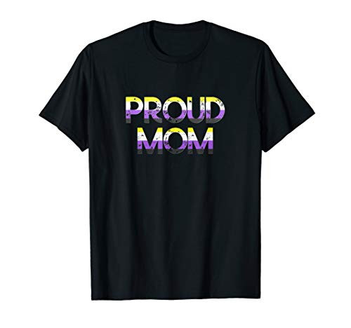 Proud Mom Nonbinary Pride Flag TShirt LGBT Mothers Day Shirt