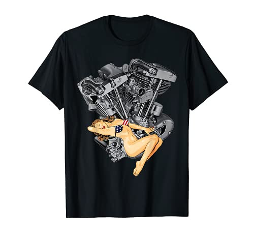 Vintage HD Motorcycle VTwin ShovelHead Engine USA Bikini T-Shirt