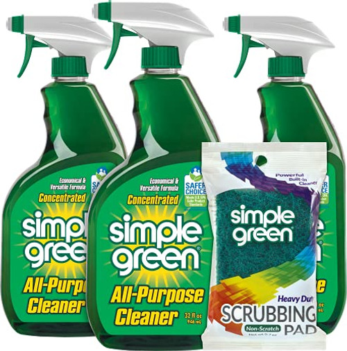 Simple Green AllPurpose Cleaner, 32 Fl Oz -Pack of 3-, Original, 96 Fl Oz With Scrubbing Pad Simple Green AllPurpose Cleaner, 32 Fl Oz -Pack of 3-, Original, 96 Fl Oz With Scrubbing Pad