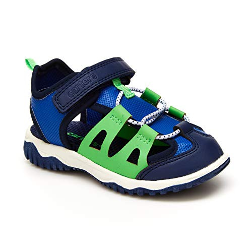 carter's Boy's Shay Play Sport Sandal, Blue, 5 Wide Toddler