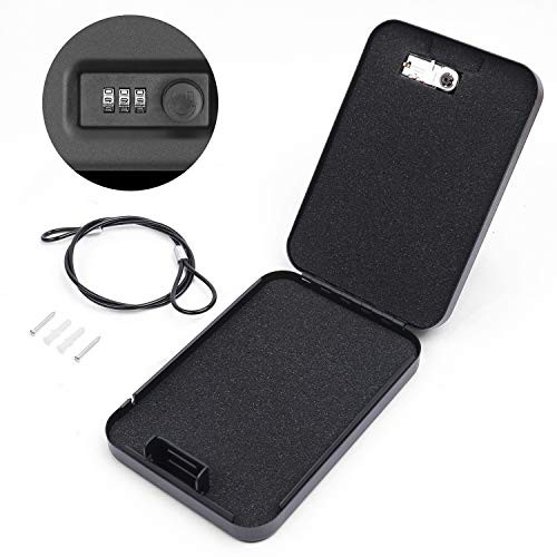 SEDY Lockbox for Guns and Valuables,Portable Security Case Lock Box Safe with Combination Lock