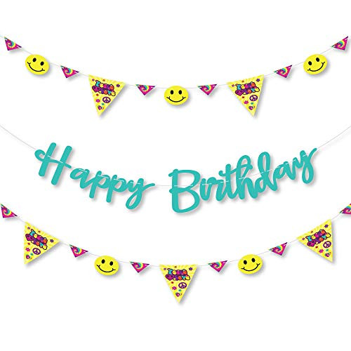 Big Dot of Happiness 60's Hippie - 1960s Groovy Birthday Party Letter Banner Decoration - 36 Banner Cutouts and Happy Birthday Banner Letters Big Dot of Happiness 60's Hippie - 1960s Groovy Birthday Party Letter Banner Decoration - 36 Banner Cutouts and Happy Birthday Banner Letters