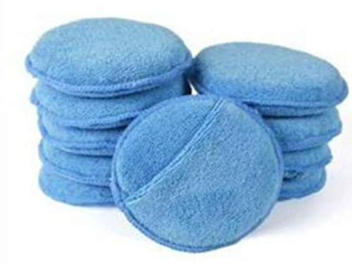XTek Clean Round Microfiber Wax and Tire Applicator Pads, Blue, 6 Pack