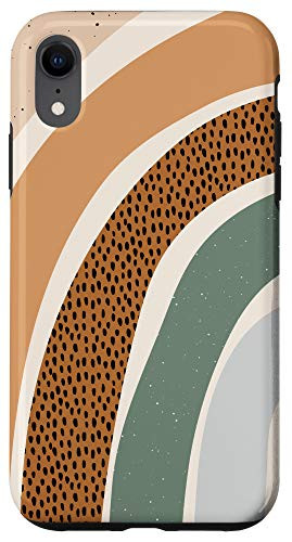 iPhone XR Boho Burnt Orange Half Rainbow With Dotted Pattern Arches Case