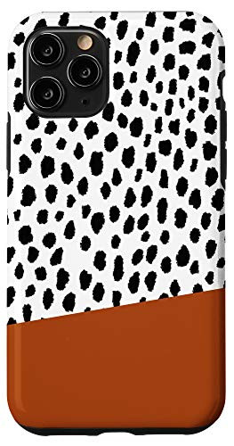 iPhone 11 Pro Dalmatian Polka Dot Spots with Burnt Orange Stripe Case