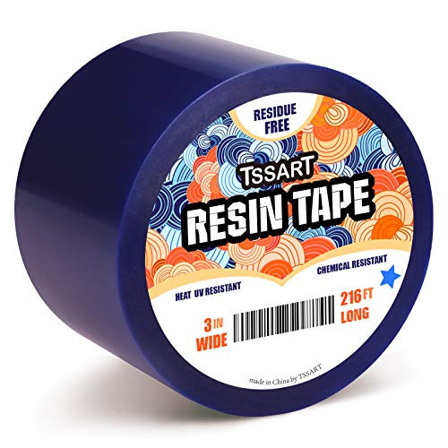 TSSART Resin Tape for Epoxy Resin Molding - Thermal Silicone Adhesive Tape, Oxidation and High Temperature Resistance Easy Peeling, Epoxy Release Tape for River Tables - 3 inch Wide 216FT Long -Blue-