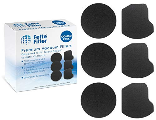 Fette Filter - Vacuum Filter Kit Compatible with Bissell Power Force Helix Turbo Rewind Upright Vacuum 1797. Compare to Part  1608225  and  1609905. Combo Pack