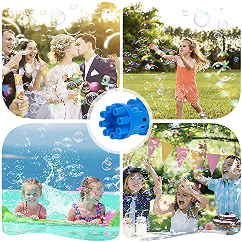 WETONG Bubble Machine, Bubble Machine 2021 Bubble 8-Hole Bubble Blower Automatic Bubble Maker Machine Electric Bubble Machine Toy Gifts -Blue1 Pack-