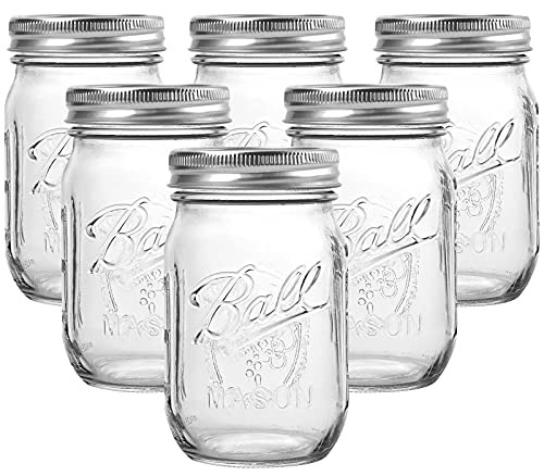 Bedoo Mason Jars 16 oz Regular Mouth Lids and Bands [Set of 6- Pint Mason Jars Clear Glass Canning Jars 16-Ounces, Airtight Lids, Dishwasher Safe Bedoo Mason Jars 16 oz Regular Mouth Lids and Bands [Set of 6- Pint Mason Jars Clear Glass Canning Jars 16-Ounces, Airtight Lids, Dishwasher Safe