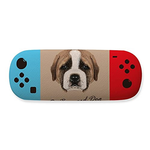 Brown Cute St.Bernard Dog Pet Animal Storage Glasses Case Creative Game Shell Holder
