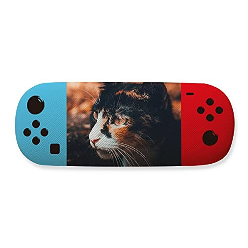 Brown Cat Stare Profile Animal Vintage Storage Glasses Case Creative Game Shell Holder