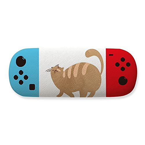 Brown Fat Cat Animal Watercolor Storage Glasses Case Creative Game Shell Holder