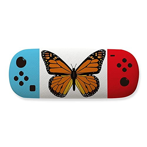 Butterfly Specimen in Orange Storage Glasses Case Creative Game Shell Holder
