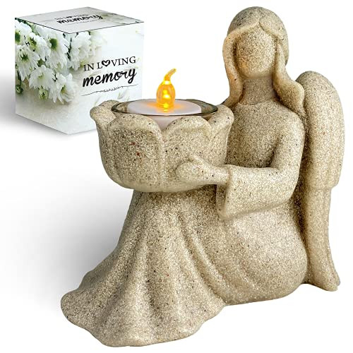 Sympathy Gifts for Loss of Loved One Memorial Gifts Bereavement Remembrance Grieving Condolence in Memory of Loved One Gifts Loss of Mother Father Angel Tealight Holder with LED Flickering Candle Sympathy Gifts for Loss of Loved One Memorial Gifts Bereavement Remembrance Grieving Condolence in Memory of Loved One Gifts Loss of Mother Father Angel Tealight Holder with LED Flickering Candle