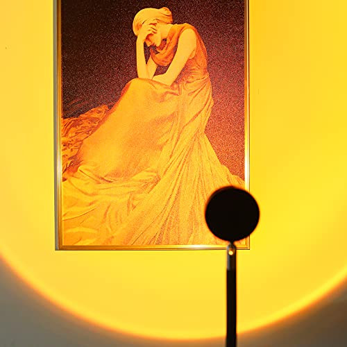 Sunset Lamp Projector 180 Degree Rotation Sunset Night Light Projector Romantic Atmosphere Visual Led Floor Light for Home Bedroom Garden Photography Decor Sunset