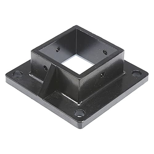 Floor Flange for 2 1/2" Square x 2 1/2" Square Aluminum Fence Posts - Deck Mount -Black- Floor Flange for 2 1/2" Square x 2 1/2" Square Aluminum Fence Posts - Deck Mount -Black-