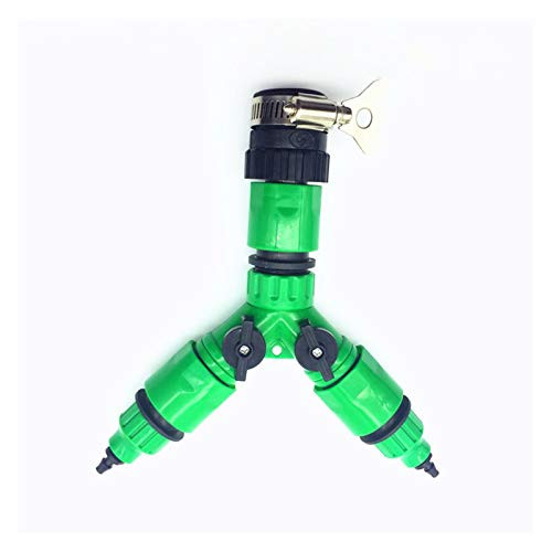 Nuojie Gardening Watering System Tools 1 Piece of Faucet Universal Connector 3/4' Connecting Pipe 1/4' Barbed Quick Connector Two-Wire Double Valve Hose Drip Irrigation -Diameter : 4mm or 8mm Hose-