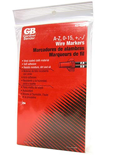 Gardner Bender A-Z, 0-15,  plus,-,/ Wire Markers