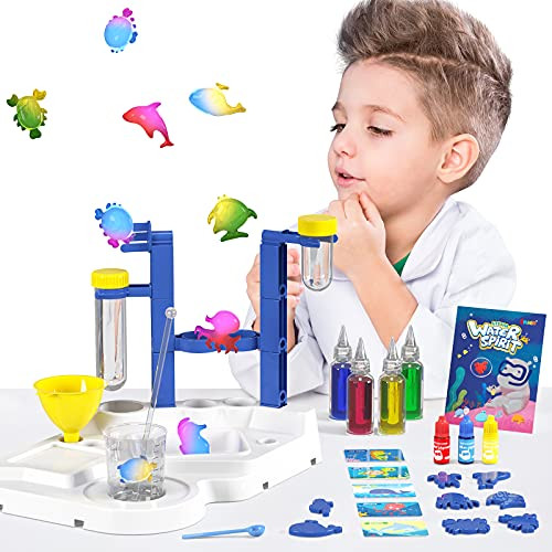 SNAEN Science Experiment Kit  and  Lab Setup, Chemistry Set Create 8 Marine Animal-Shaped Beads Kit,DIY STEM Education Toy for Kids 3 plus,Tactile Sensory Toys, Discover in Learning