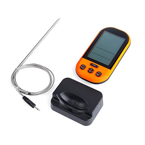 OWSOO Meat Thermometer,Wireless Remote Digital Food Thermometer,Instant Read,Timer Alarm,Meat Barbecue Thermomete, Probe Steak BBQ Temperature Gauge Kitchen Cooking Tools