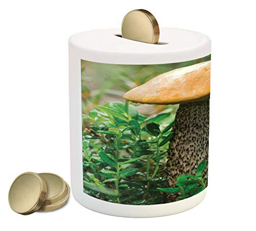 Ambesonne Mushroom Piggy Bank, Close up Image of Plantation on Grass Edible, Ceramic Coin Bank Money Box for Cash Saving, 3.6" X 3.2", Sand Brown Dark Sepia Ambesonne Mushroom Piggy Bank, Close up Image of Plantation on Grass Edible, Ceramic Coin Bank Money Box for Cash Saving, 3.6" X 3.2", Sand Brown Dark Sepia