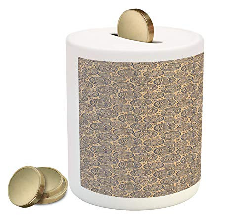 Ambesonne Abstract Piggy Bank, Rhythmic Circles Dots Arrangement on Pastel Background Print, Ceramic Coin Bank Money Box for Cash Saving, 3.6" X 3.2", Pastel Brown Purpleblue Ambesonne Abstract Piggy Bank, Rhythmic Circles Dots Arrangement on Pastel Background Print, Ceramic Coin Bank Money Box for Cash Saving, 3.6" X 3.2", Pastel Brown Purpleblue