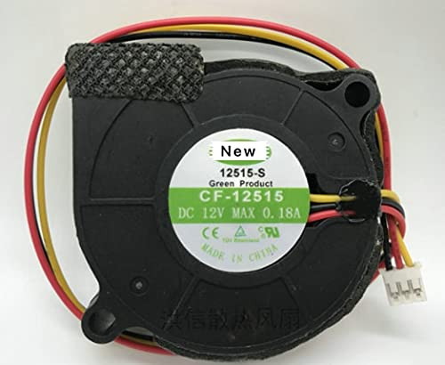 Davitu Remote Controls - For Emacro CF-12515 DC 12V 0.18A 3-Wire 50x50x15mm Server Blower Fan