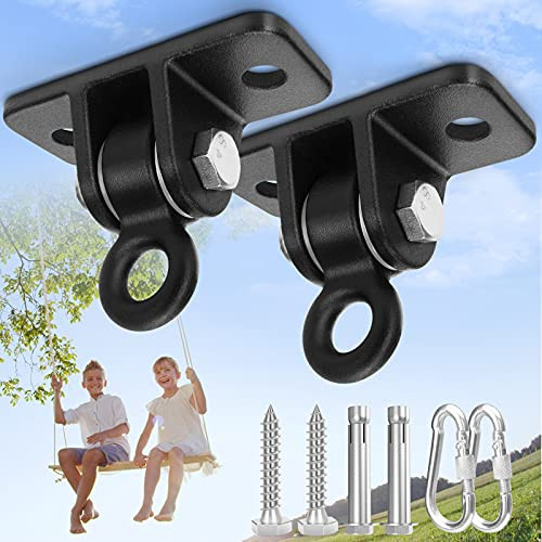 Swing Set Accessories, Swing Hangers Bracket Hardware Kit with 8 Screws Bolts, Over 2600lb Heavy Duty for Swing Hanging Hooks, Hammock, Wooden Playground Set -Heavy Duty Swing Hangers-
