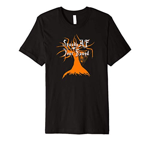 Spooky AF Year Round Haunted Tree with Spiderweb Premium T-Shirt