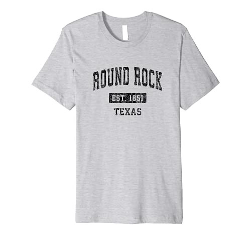 Mens Round Rock Texas TX Vintage Sports Design Black Design Premium T-Shirt