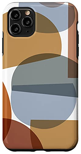 iPhone 11 Pro Max Modern Abstract Geometric Shapes in Earthy Rust and Brown Case