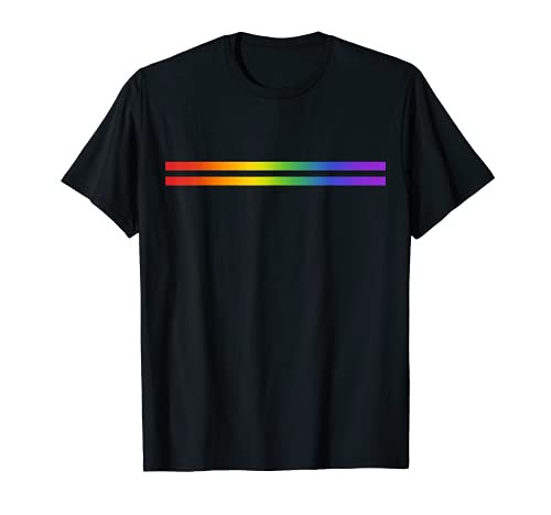 Rainbow Stripes Subtle Pride Stuff LGBT Gay Rights Equality T-Shirt