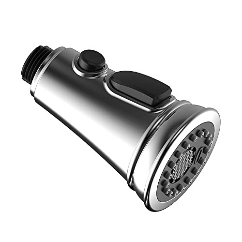 Pull Down Faucet Spray Head WOWISH Sprayer Head Nozzle Pull Out Hose Sprayer Universal Replacement Part Faucet Head Kitchen Tap Sprayer Spout Faucet Head Spray Wand Nozzle -Chrome-