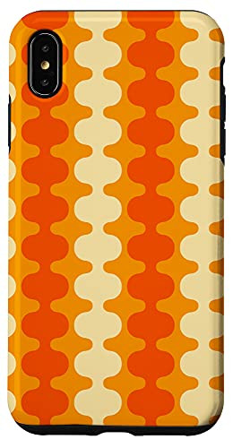 iPhone XS Max Groovy Retro Mid Century Mod Pattern in Orange and Tangerine Case