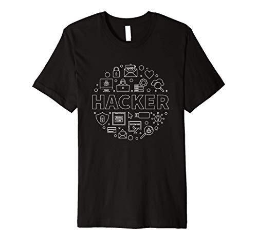 Hacker with round line design Premium T-Shirt