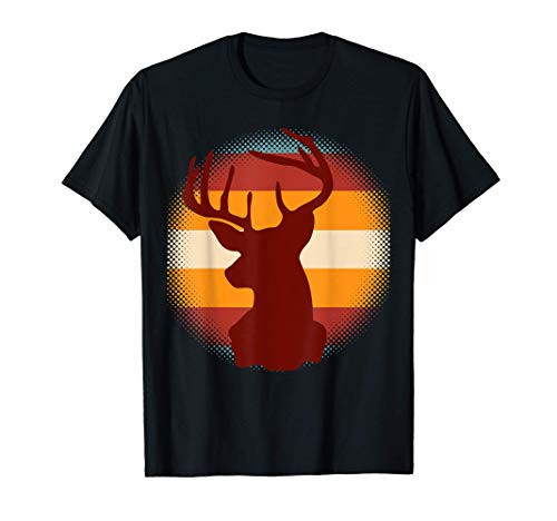Buck Deer Head Round Vintage Retro T-Shirt