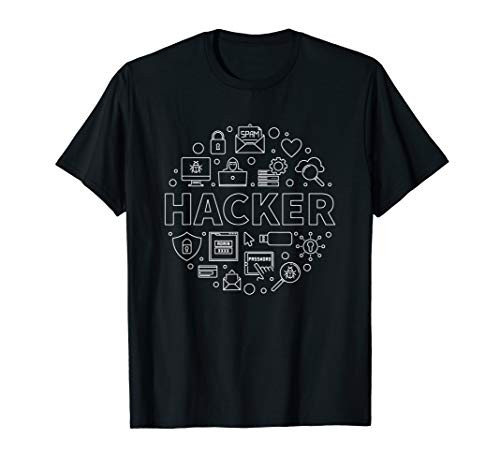 Hacker with round line design T-Shirt