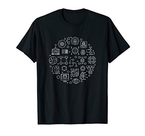 Machine Learning ML round linear design T-Shirt